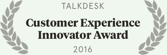 Award for Customer Experience Innovator from Talkdesk.